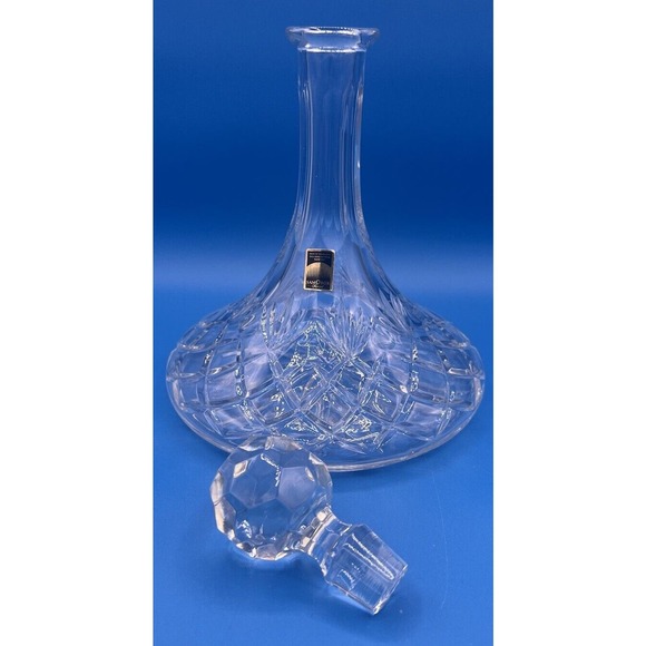 Samobor Krystal Ships Decanter with Stopper Made In Yugoslavia Hand Cut - Picture 7 of 12